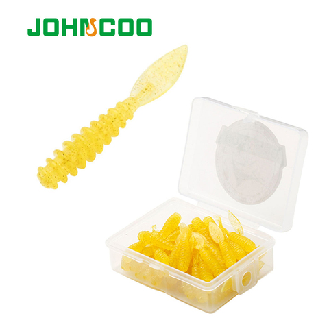 JOHNCOO 50 pièces/boîte leurre souple AJING 35mm 0.38g MEBARU tête de gabarit leurre ► Photo 1/6