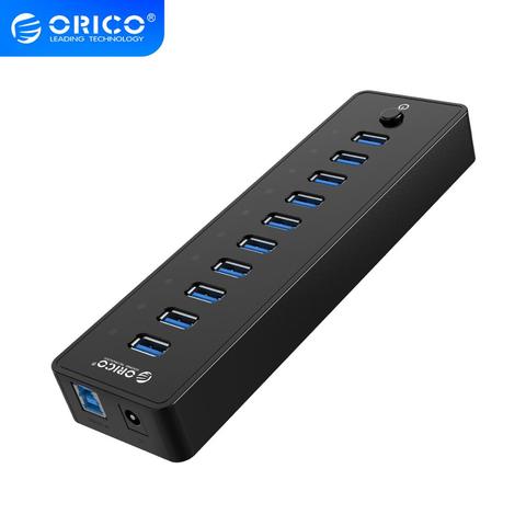 ORICO P10-U3 USB HUB 10 Ports USB3.0 HUB avec VL812 12V3A externe USB séparateur adaptateur usb hub 3.0 pour ordinateur portable ► Photo 1/6