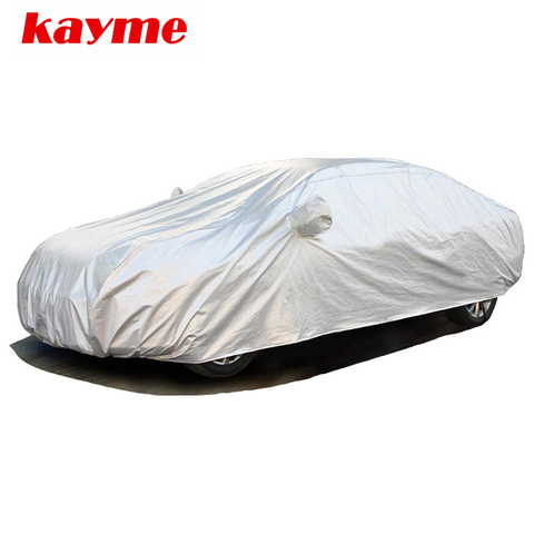 Kayme plein bâches de voiture anti-poussière extérieur intérieur UV résistant à la neige Protection solaire polyester couverture universelle ajustement berline Hathcback ► Photo 1/6