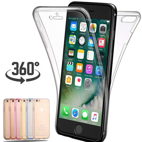 360 De protection Complet En Silicone Souple étui pour iphone 5 5s 6 6S 7 8 Plus TPU étui pour iphone X XS XR 11 Pro Max coques de téléphone ► Photo 1/6