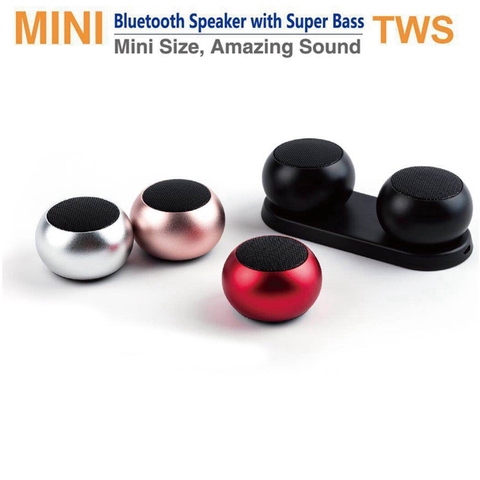 Mini haut-parleur Bluetooth Portable TWS, véritable haut-parleur stéréo sans fil, caisson de basses, mains libres, avec micro, rechargeable par USB ► Photo 1/6