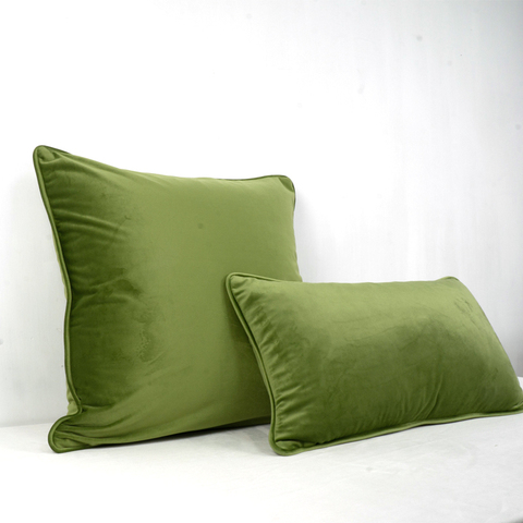 Herbe Passepoil Vert Design Velours Housse De Coussin Taie D'oreiller Doux Taie d'oreiller Pas Balling sans Farce ► Photo 1/4