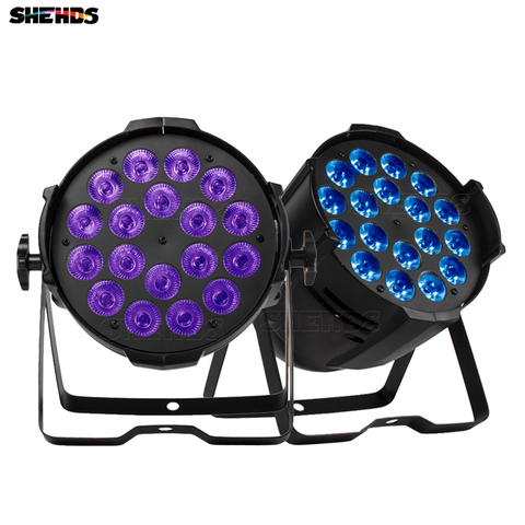 SHEHDS LED en alliage d'aluminium Par 18x18W RGBWA + UV 6in1 peut projecteur DJ projecteur lavage éclairage de scène ► Photo 1/6