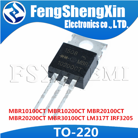 Lot de 10 transistors TO-220, 10 pièces, MBR10100CT, MBR10200CT, MBR20220CT, LM317T, IRF3205 ► Photo 1/4