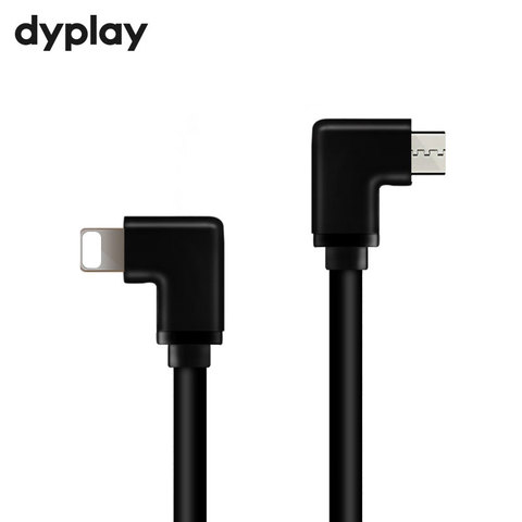 Câble OTG HiFi d'ampli de DAC de coude de 90 degrés pour la foudre au Micro USB pour l'iphone iOS 10 à 12 avec le noyau pur de cuivre de décodeurs ► Photo 1/6