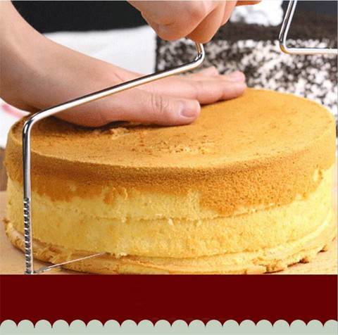 Coupe gâteau en métal Double ligne ajustable en acier inoxydable, ustensiles de décoration, ustensiles de cuisson ► Photo 1/6