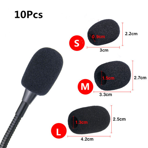 10 pièces casque remplacement mousse Microphone couverture téléphone casque micro couverture Microphone pare-brise casque eponge S/M/L ► Photo 1/6