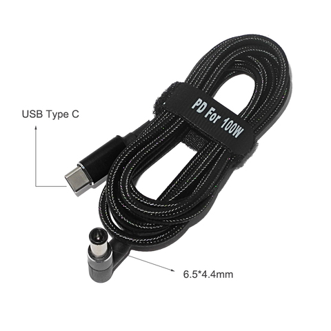 USB Type C à 6.5*4.4mm adaptateur mâle convertisseur prise d'alimentation cc connecteur câble cordon pour Sony LG 19V 19.5V ordinateur portable alimentation ► Photo 1/4