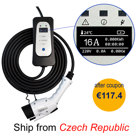 cable charge voiture SAE J1772 EV chargeur Type 1 niveau 2 EVSE 5m  Portable réglable contrôle Stations de recharge de voiture électrique ► Photo 1/6