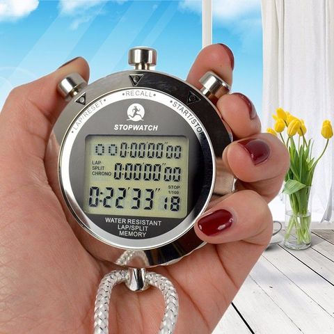 Minuterie numérique en métal, compteur de mémoire étanche, chronographe antimagnétique, à la mode, chronomètre sportif ► Photo 1/6