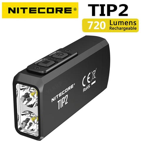 100% Mini lumière originale NITECORE TIP2 CREE XP-G3 S3 720 lumen USB Rechargeable porte-clés lampe de poche avec batterie ► Photo 1/6