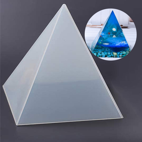 Moule pyramide en Silicone, grand cristal Transparent, outils faits à la main, ornement domestique facile à enlever ► Photo 1/6