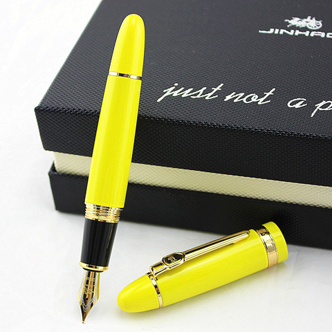 JINHAO – stylo à plume large 18kgp, 159mm, 18 couleurs au choix, noir, CHAMPAGNE, or, blanc, rouge, vert, bleu, jaune, 0.7 ► Photo 1/3