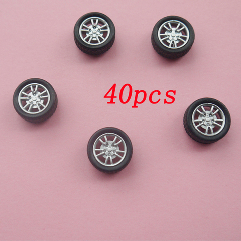 40 pièces en plastique caoutchouc Micro roue 1.95mm arbre train d'atterrissage pneu Mini planeur 16mm roues 4WD pièces de voiture pour RC jouet accessoires ► Photo 1/4