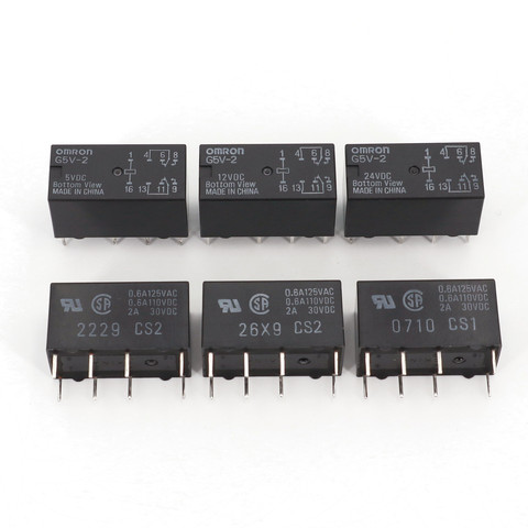 Omron G5V-2, 10 pièces, support DPDT 8 broches pour PCB, relais à Signal faible coût, dc 5V/12V/24V ► Photo 1/6