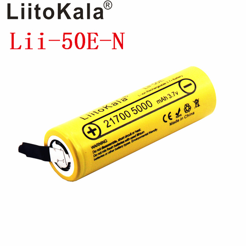 Liitokala Lii-50E 21700 5000 mah li-ni bateria 3.7 v 40a para alta descarga mod/kit 3.7 v 15a puissance + bricolage nicke ► Photo 1/5