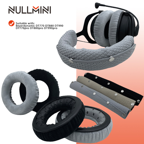 Null lmini – oreillettes de remplacement en velours, bandeau de mise à niveau pour Beyerdynamic DT770 DT880 DT990 DT770pro DT880pro DT990pro ► Photo 1/6