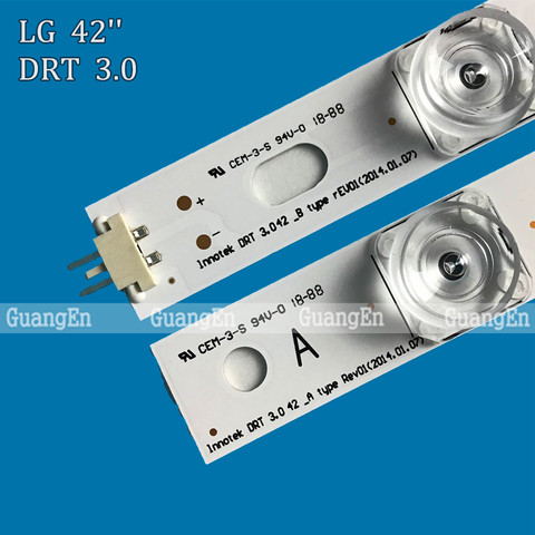 Nouveau 8 pièces LED bande de Remplacement pour LG LC420DUE 42LB650V 42LF5500 42LB5610 INNOTEK DRT 3.0 42 pouces A B 6916L-1957A 6916L-1956A ► Photo 1/6