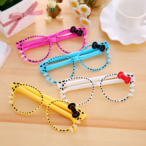 1 pièce Kawaii stylo à bille école créative papeterie bureau cadeau mignon chancellerie lunettes arc écriture fournitures ► Photo 1/4