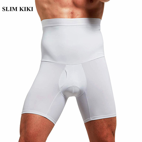 Hommes ventre contrôle Shapewear Shorts taille haute minceur Anti-friser sous-vêtements corps Shaper sans couture Boxer bref Abdomen corset gaine ventre plat gaine minceur body homme chemise homme corset gaine homme ► Photo 1/6