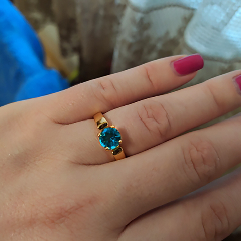 Bague de fiançailles pour femmes, 4 griffes multicolores en option AAA + zircone cubique, bijoux à la mode, cadeau pour amoureux R053 R813 ► Photo 1/6