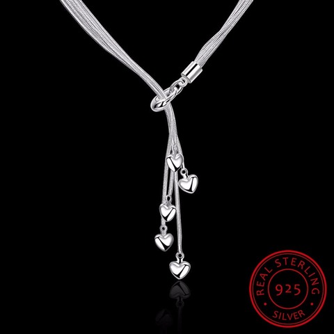 Date de luxe 925 en argent Sterling collier chaîne longue gland pendentif cinq étoiles Maxi collier pour les femmes Fine bijoux cadeau ► Photo 1/6