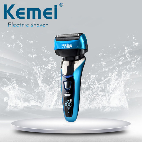 KEMEI – rasoir électrique alternatif 3D pour hommes, affichage LCD, Rechargeable, lavable, pour barbe et cheveux, Km-8150 F30 ► Photo 1/6