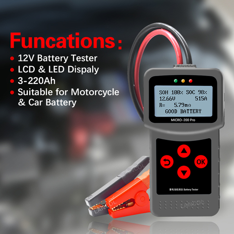 Lancol-mciro200pro – testeur de batterie 12V, outil d'analyse de la batterie automobile, outils de Diagnostic automatique en usine pour Tester la durée de vie de la batterie ► Photo 1/5