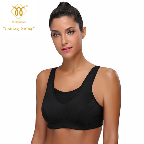 WingsLove femmes Sport soutien-gorge Non rembourré couverture complète haute Impact sans fil Fitness grande taille soutien-gorge ► Photo 1/6