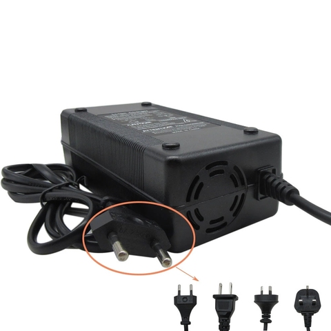 36V 4A sortie à courant élevé 42V 4A chargeur T/PC/IEC 3PIN prise utilisée pour 36V 10S 20AH Ebike scooter batterie au lithium avec ventilateur ► Photo 1/4
