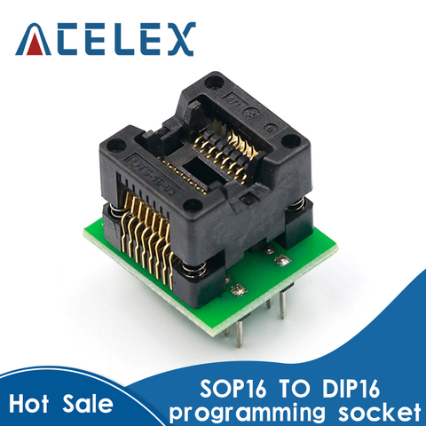 Adaptateur de programmeur, prise op16 à DIP16 SOP16, tour DIP16 SOIC16 à DIP16 IC, 150mil ► Photo 1/6