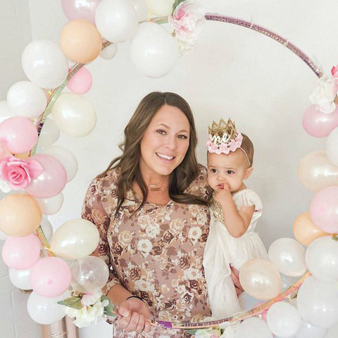 Arc de cercle en plastique et ballons avec arc en forme de couronne pour bricolage, décoration pour fête-bébé, mariage, toile de fond guirlande de cercle guirlande d'anniversaire et de noël ► Photo 1/6