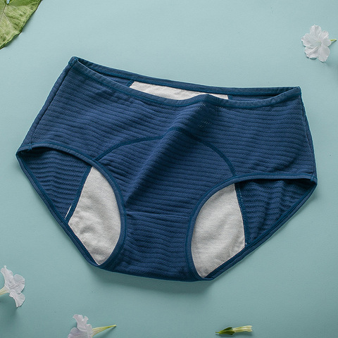 Nouvelles femmes sous-vêtements en coton pour la période physiologique respirant maille étanche culotte menstruelle taille moyenne doux femme Breifs ► Photo 1/6