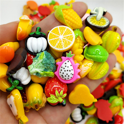 Cabochon de Scrapbook en acrylique, joli mélange de fruits et légumes, à dos plat, accessoires d'embellissements DIY Kawaii, 10/30 pièces ► Photo 1/3