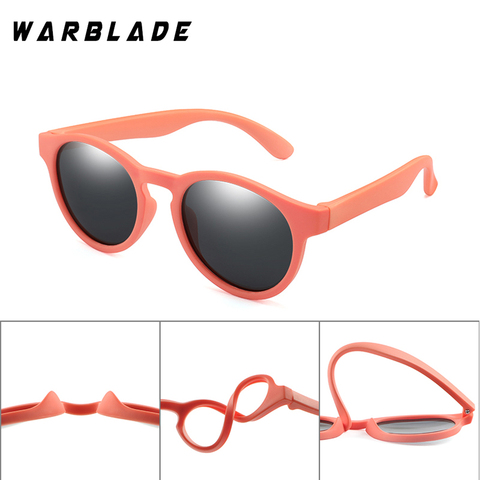 WarBLade-lunettes de soleil flexibles pour enfants, monture ronde pour garçons et filles, en Silicone, UV400 ► Photo 1/6