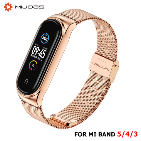 Bracelet pour Mi Band 5 Bracelet milanais en métal sur Mi Band 4 Bracelet en acier inoxydable Mi Band 3 Bracelet pour Xiaomi Miband 5 4 3 xaomi ► Photo 1/6