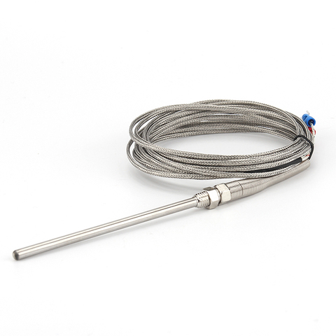 Thermocouple de sonde d'acier inoxydable de thermocouple de type K 100mm 1m 2m 3m 4m longueur de câble, capteur de température du thermocouple 0 ~ 400C ► Photo 1/6