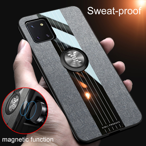 Coque en cuir TPU souple avec anneau de support, étui de luxe pour Samsung Galaxy A81 Galaxy Note 10 Lite / M60S ► Photo 1/6