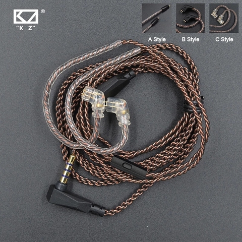 Câble d'origine KZ câble de mise à niveau d'origine en cuivre sans oxygène de haute pureté pour ZS3 ZS4 EDX ZSN ZST ASX EDX ZSX CA4 C12 C16 ZAX C10 ► Photo 1/6