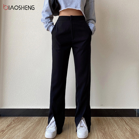 Pantalon ample à jambes larges pour femme, vêtement de mode, coupe droite, pleine longueur, taille haute, décontracté, grandes tailles ► Photo 1/6