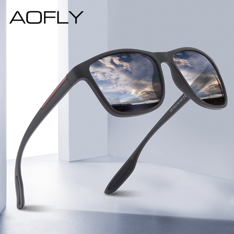 AOFLY DESIGN ultra-léger TR90 lunettes de soleil polarisées hommes mode lunettes de soleil pour la conduite lunettes carrées zonnebril heren UV400 ► Photo 1/6