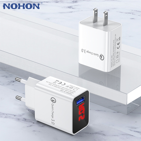 Chargeur USB à affichage numérique 5V 3.1A, 3.0, charge rapide, prise murale, pour iPhone 12 11 Samsung Xiaomi ► Photo 1/6