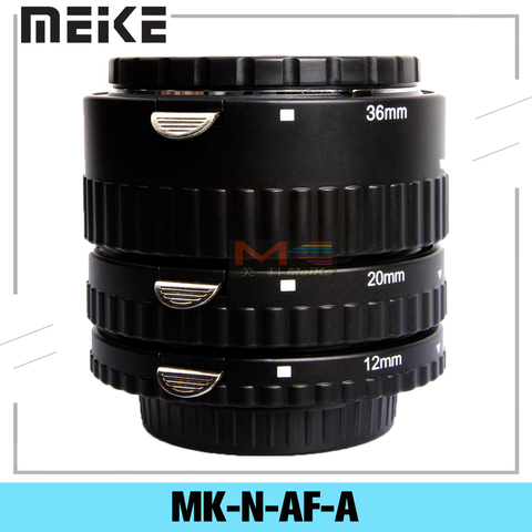 Meike MK-N-AF-A métal Auto Focus AF Macro Extension Tube ensemble 12 20 36mm adaptateur anneau pour Nikon appareil photo reflex numérique objectif ► Photo 1/6