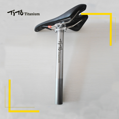 TiTo titane alliage tige de selle de vélo pour vtt/route vélo tige de selle 27.2/30.9/31.6mm * 350mm titane siège tube tête en aluminium ► Photo 1/5