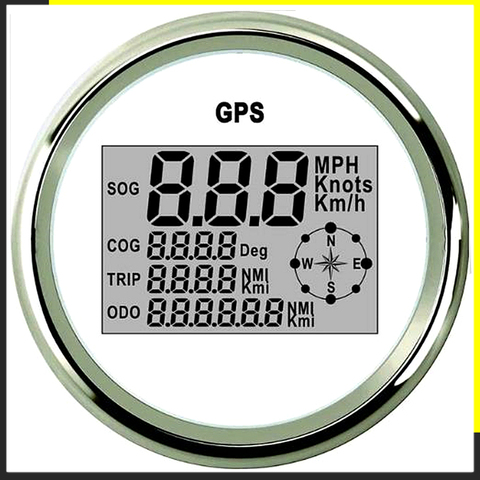 Compteur de vitesse GPS | Numérique, odomètre 85mm 0-999 nœuds, km/h mph 12V/24V, avec rétro-éclairage Yacht bateau moto bateau ► Photo 1/6