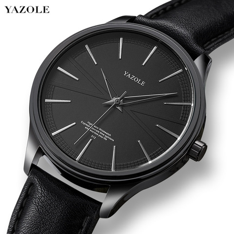 Yazole – montre-bracelet en cuir pour hommes, Simple, décontracté, à Quartz, Style minimaliste, Business, 2022 ► Photo 1/6