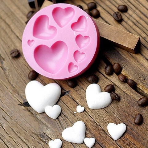 Aimant coeur forme Silicone Fondant moule bricolage coloré doux coeur chocolat bonbons pâte gâteau décoration outil moule ► Photo 1/6