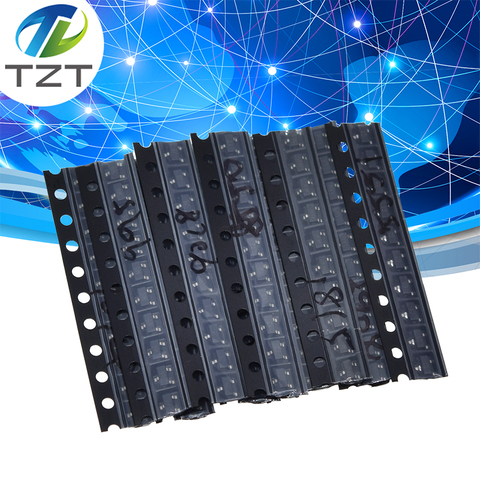 TZT – KIT de transistor SOT-23 SMD S9013 S9014 S9015 S9018 SS8050 SS8550 2N5551 2SC1815, Total 10 sortes X10pcs = 100 pièces ► Photo 1/6