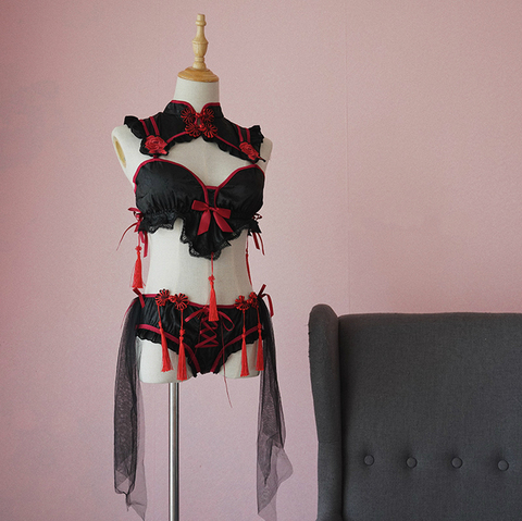 Haut de nuit rétro mignon Anime, Lingerie Sexy Cosplay démon pour femmes, gothique Punk petit diable Kawaii, ensemble de soutien-gorge, tenue de demoiselle d'honneur ► Photo 1/6