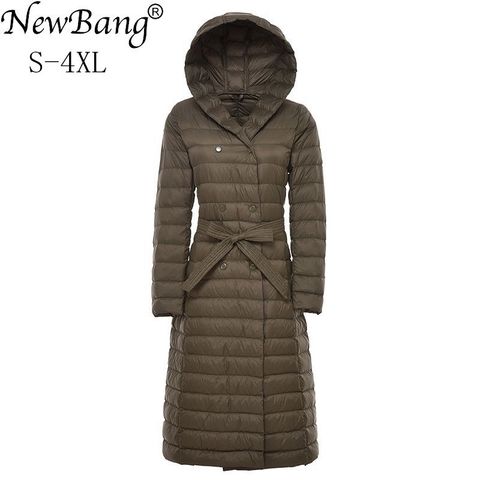 NewBnag 4XL longue vers le bas femmes canard doudoune hiver manteau femme 2022 plume chaud mince coupe-vent femme vêtements d'extérieur à capuche ► Photo 1/6